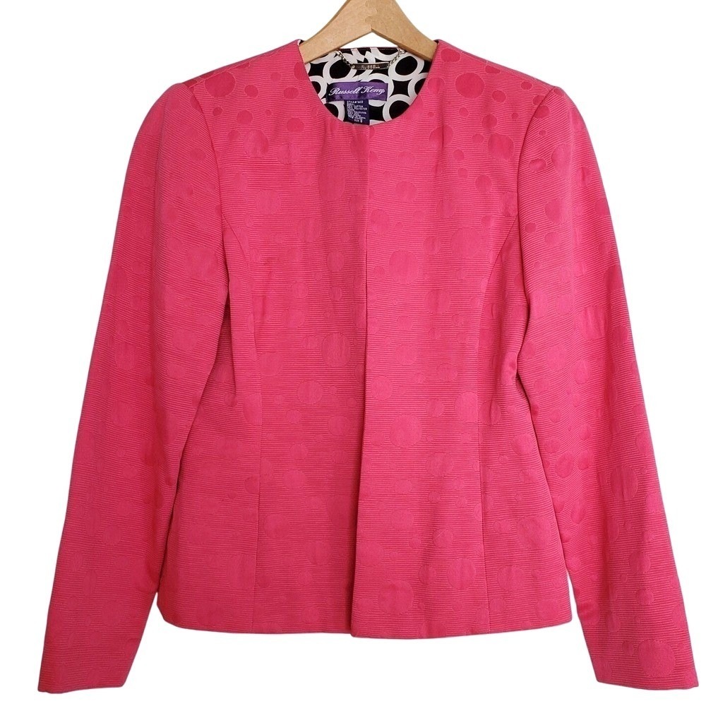 Russell Kemp Vintage Hot Pink Jacket With Circle Designs size 8